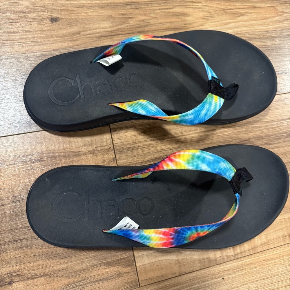 Chaco Chillos Mens Sandals Size12 Dark Tie Dye Slip On Flip Flop  JCH108035